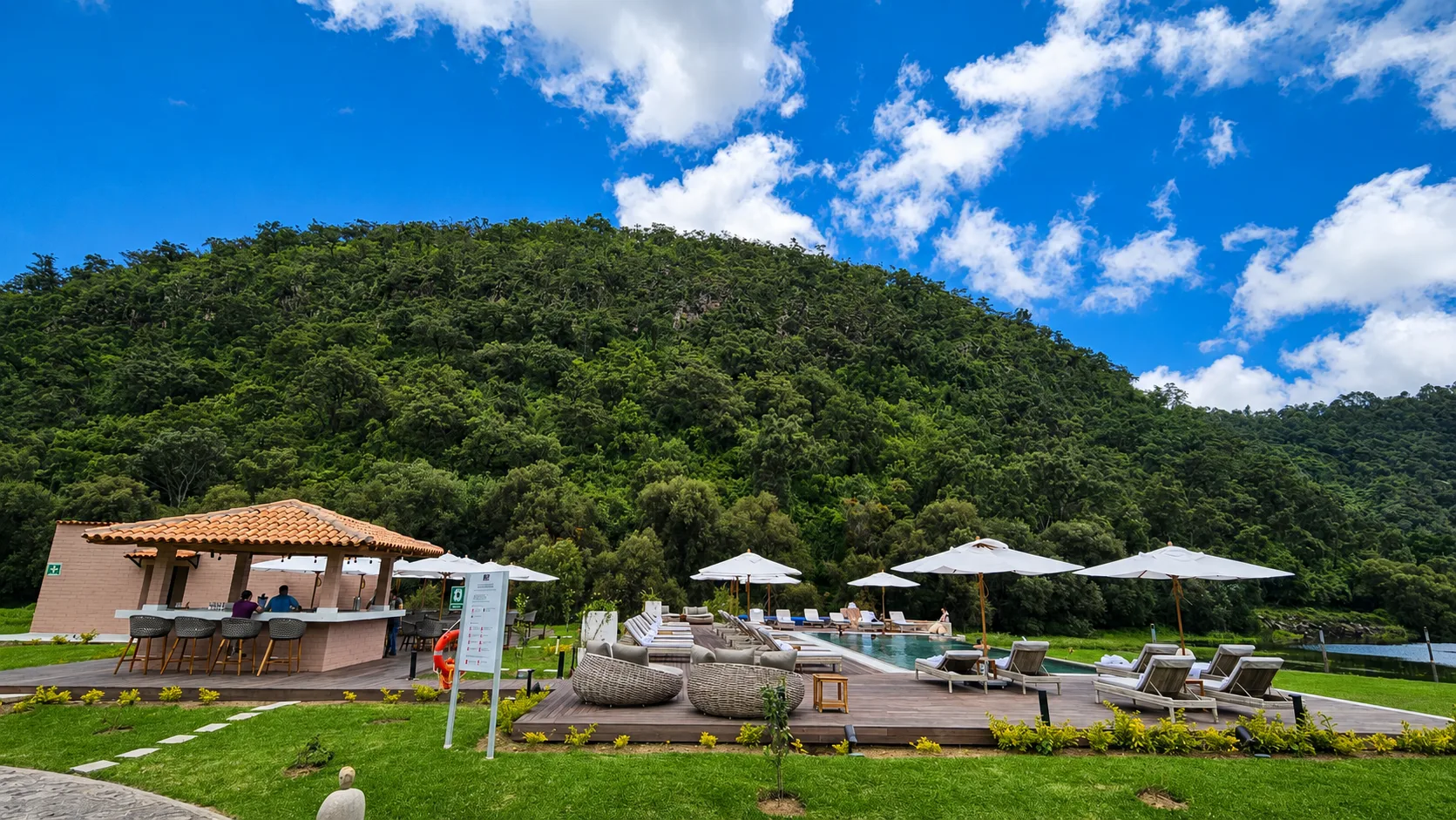 Adults-only pool at Sierra Lago overlooking the forest and mountains in Mascota, Jalisco